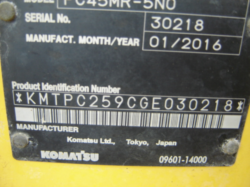 2016 Komatsu pc45 - 123Forklift