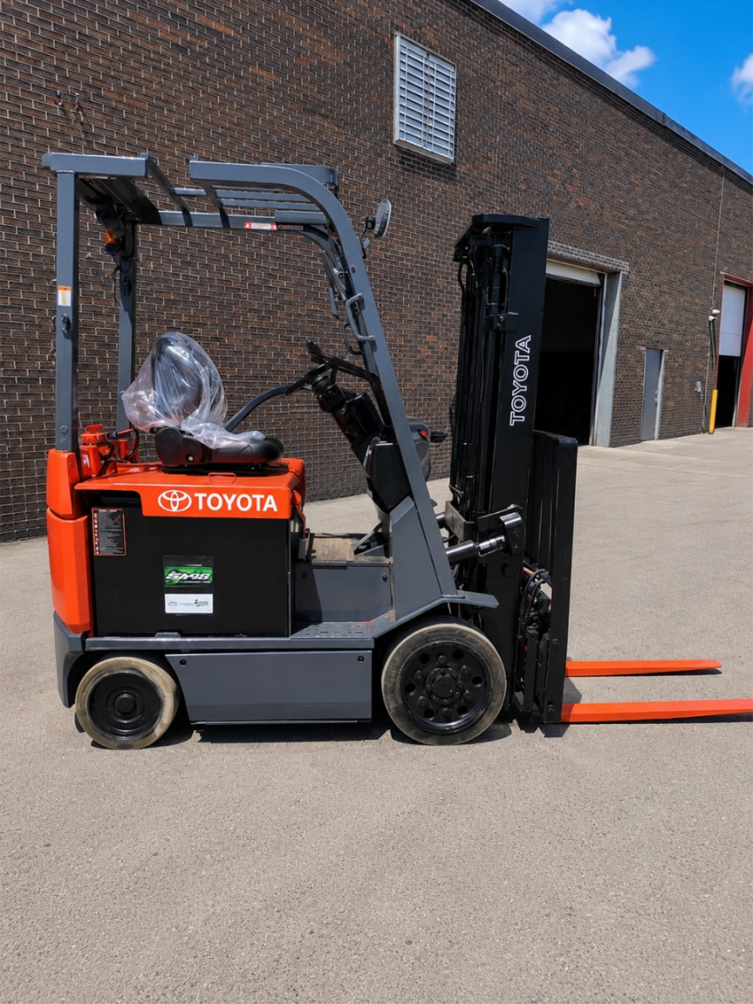 Toyota Electric 4 Wheeler Forklift with 5,000lbs Capacity. 2-stage Mast with Side-shift and Fork Pos - 123Forklift