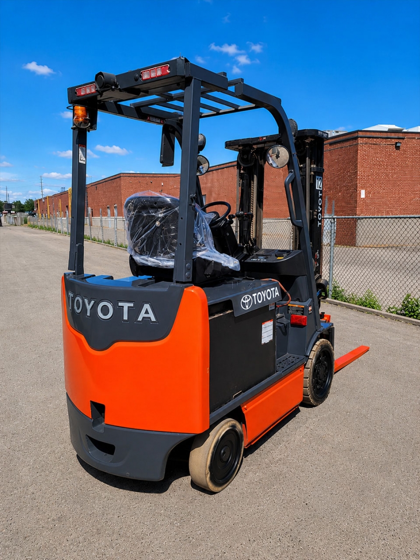 Toyota Electric 4 Wheeler Forklift with 5,000lb Capacity. 3-stage Mast with Side-shift - 123Forklift