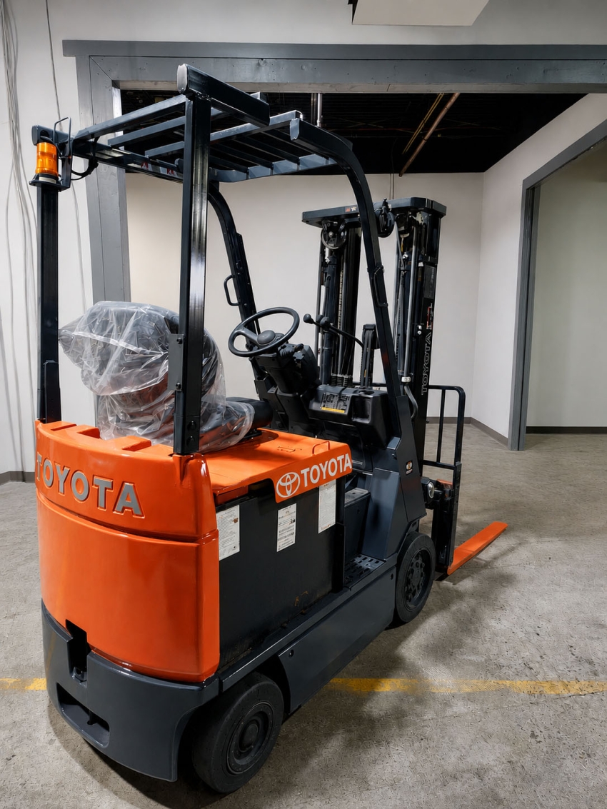 2018 Toyota 4-Wheeler Electric Forklift with 3,000lbs. Cap., 3-stage Mast w/ Side-shift - 123Forklift
