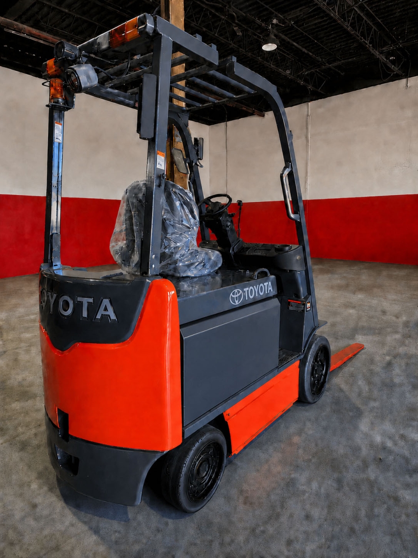 2017 Toyota Electric 4-Wheeler Forklift with 6,000lbs. Cap., 3-stage Mast w/ Side-shifter - 123Forklift