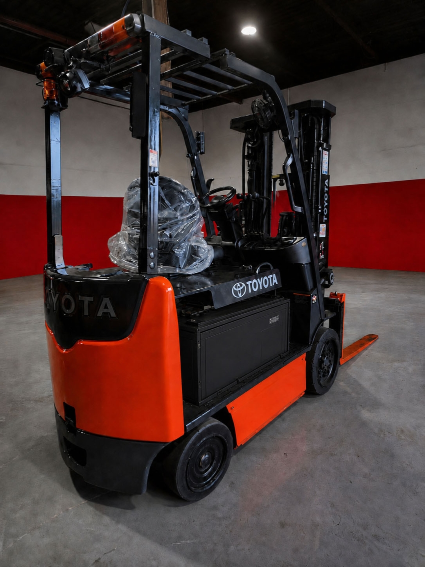 2018 Toyota Electric 4-Wheeler Forklift with 6,000 LB Cap., 3-stage Mast with Side-shift - 123Forklift