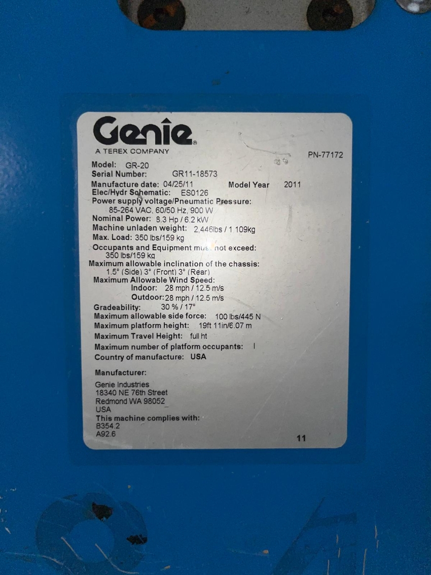 2011 Genie GR-20 scissor lift fully Refurbished New batteries - 123Forklift
