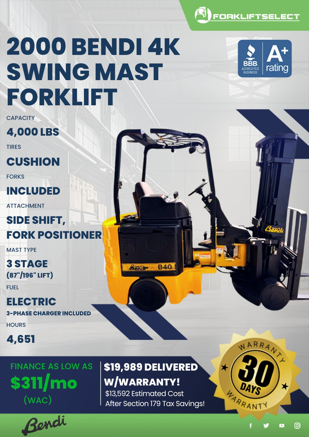 2000 Bendi 4K Cushion Electric Swin...