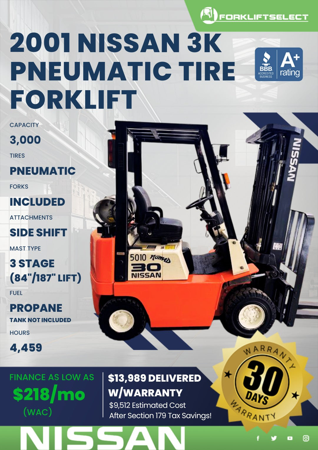 2001.0 Nissan 3K Pneumatic Tire For...