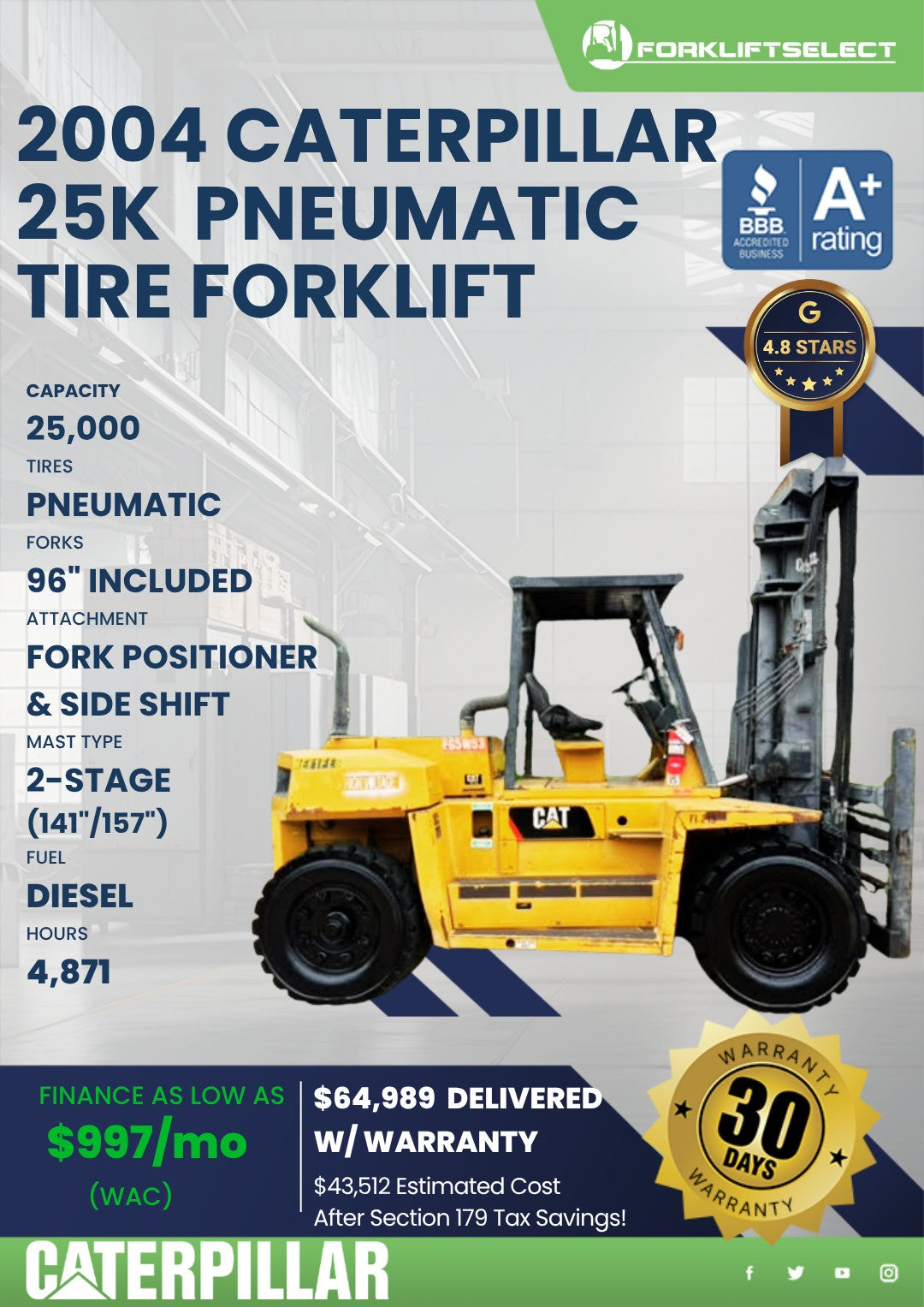 2004 Caterpillar 25K Pneumatic Tire...