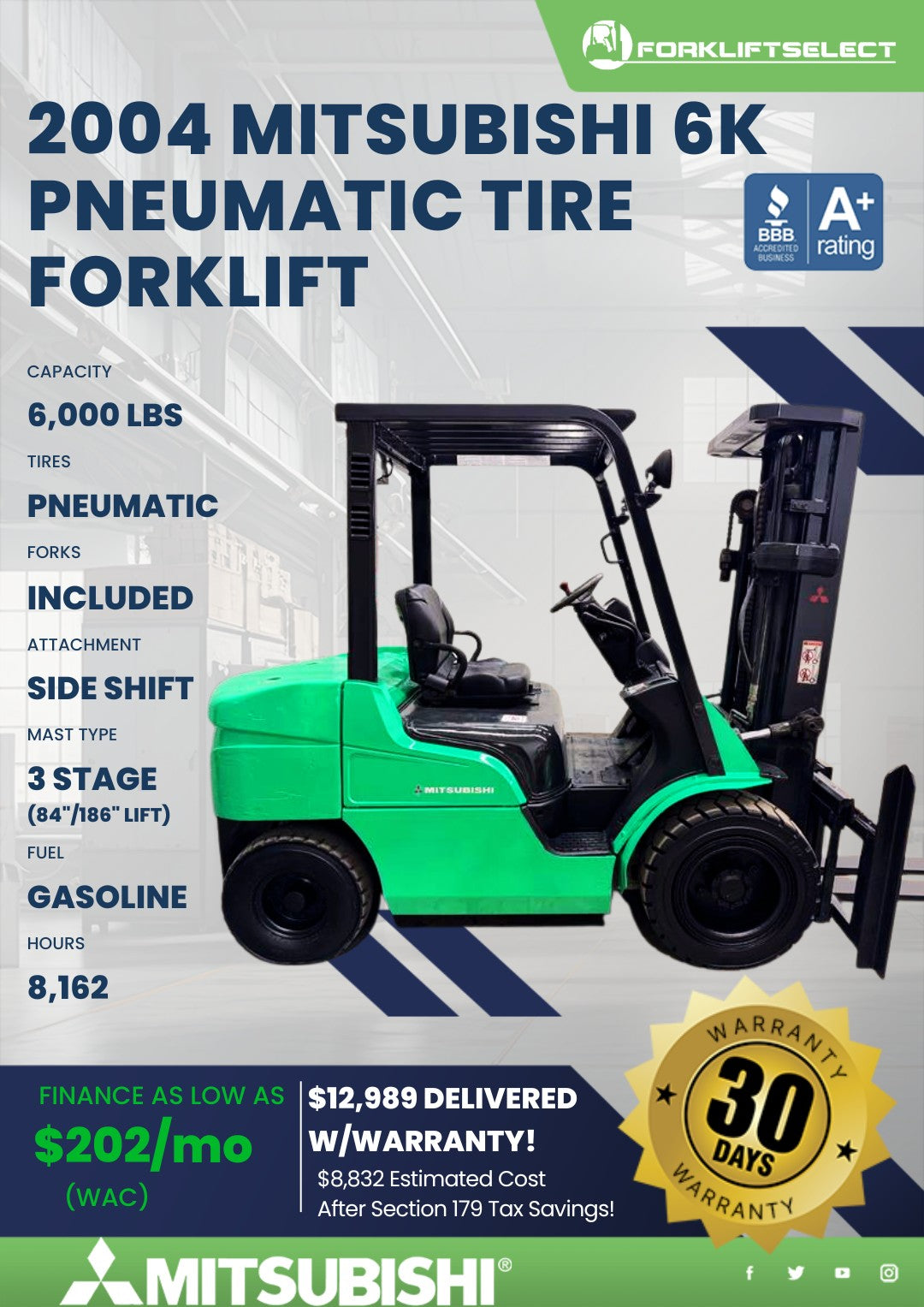 2004 Mitsubishi 6K Pneumatic Tire F...