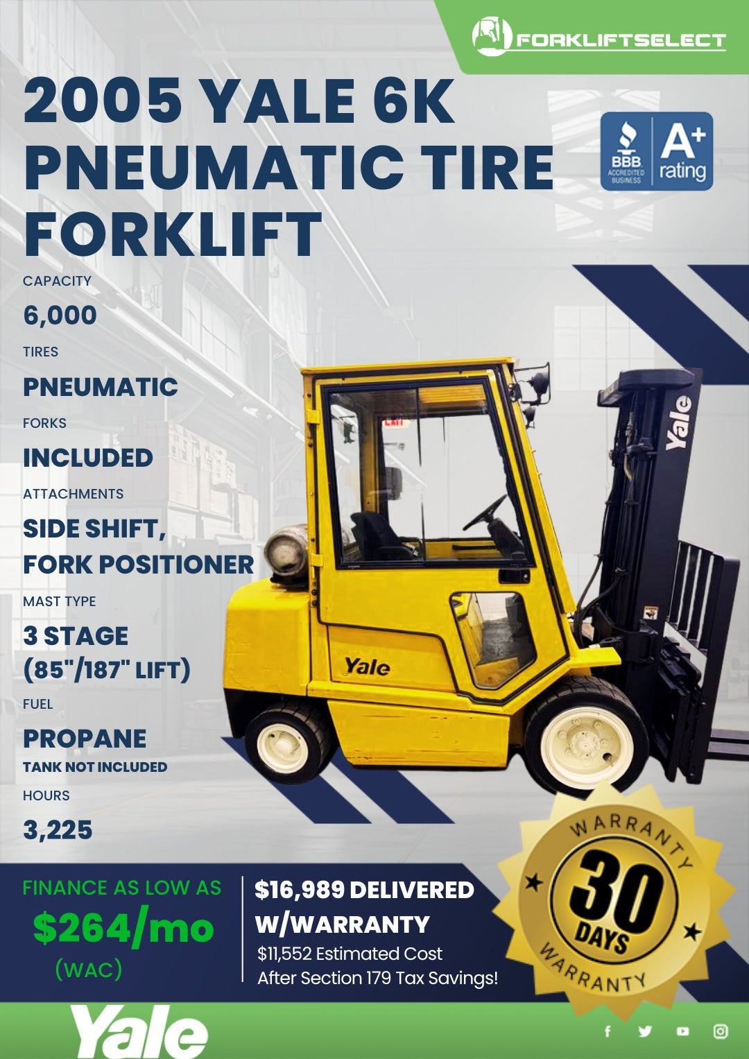 2005.0 Yale 6K Pneumatic Tire Forkl...
