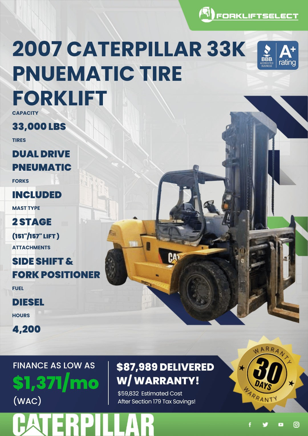 2007.0 Caterpillar 33K Pneumatic Ti...