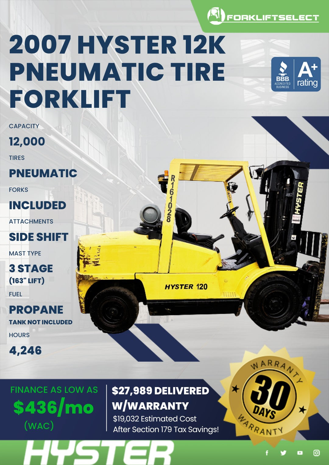 2007.0 Hyster 12K Pneumatic Tire Fo...