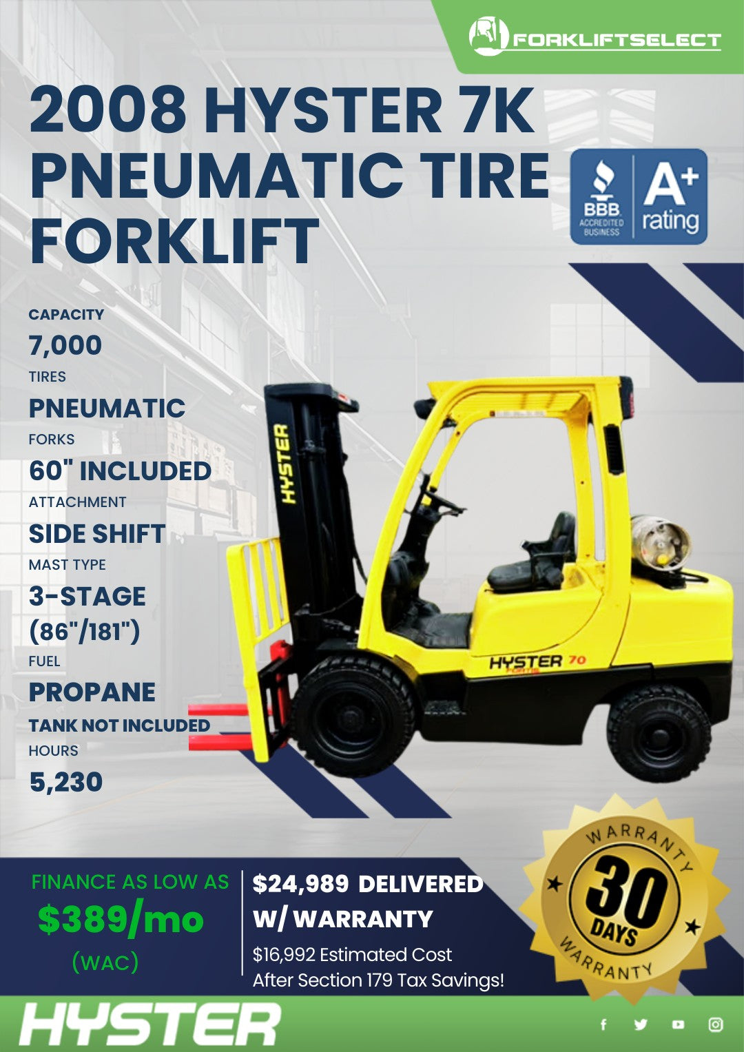 2008.0 Hyster 7K Pneumatic Tire For...