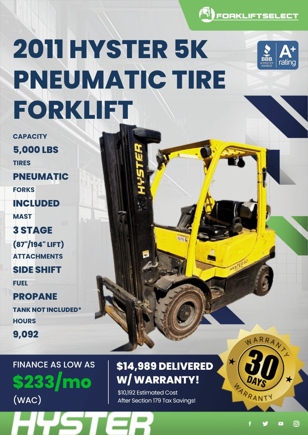 2011.0 Hyster 5K Pneumatic Tire For...