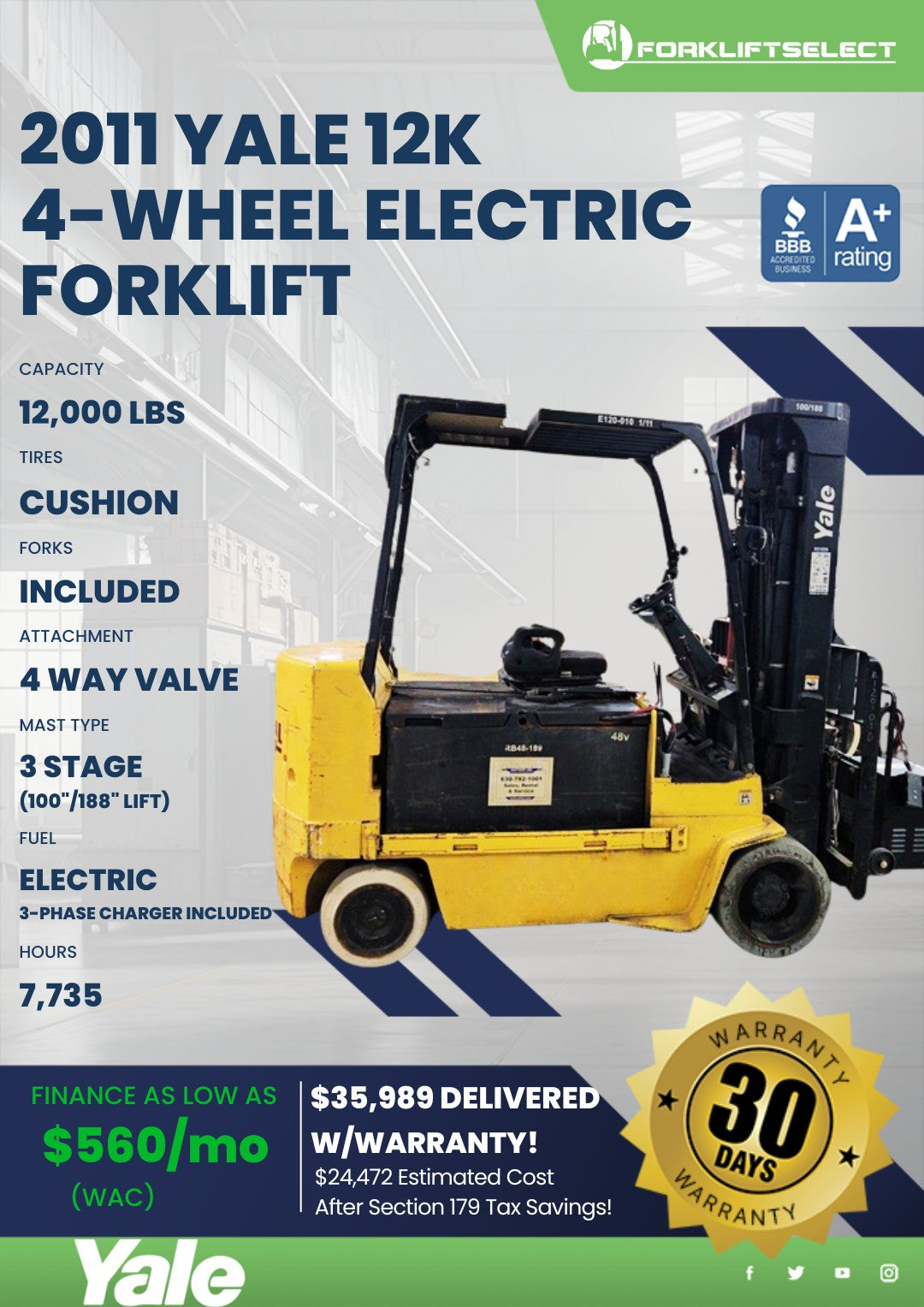2011.0 Yale 12K Cushion Tire Electr...