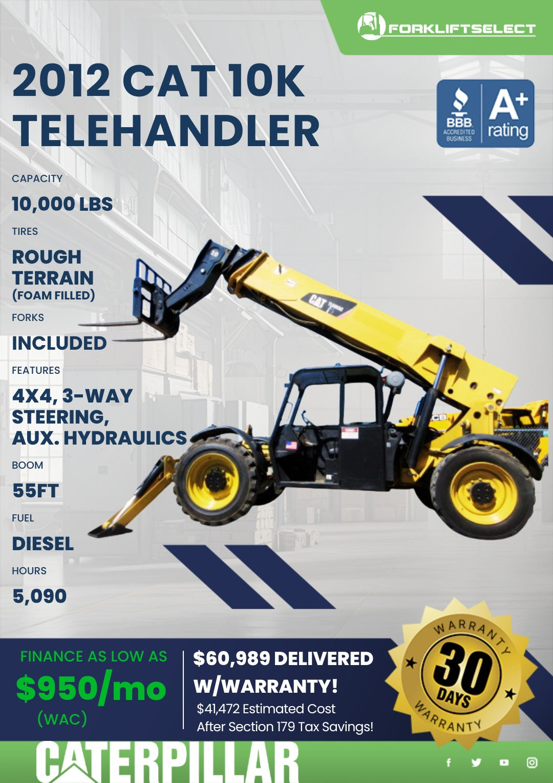 2012.0 CAT 10K Rough Terrain Teleha...
