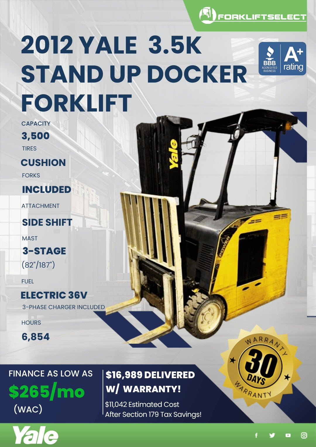 2012 Yale 3.5K Stand Up Docker Fork...