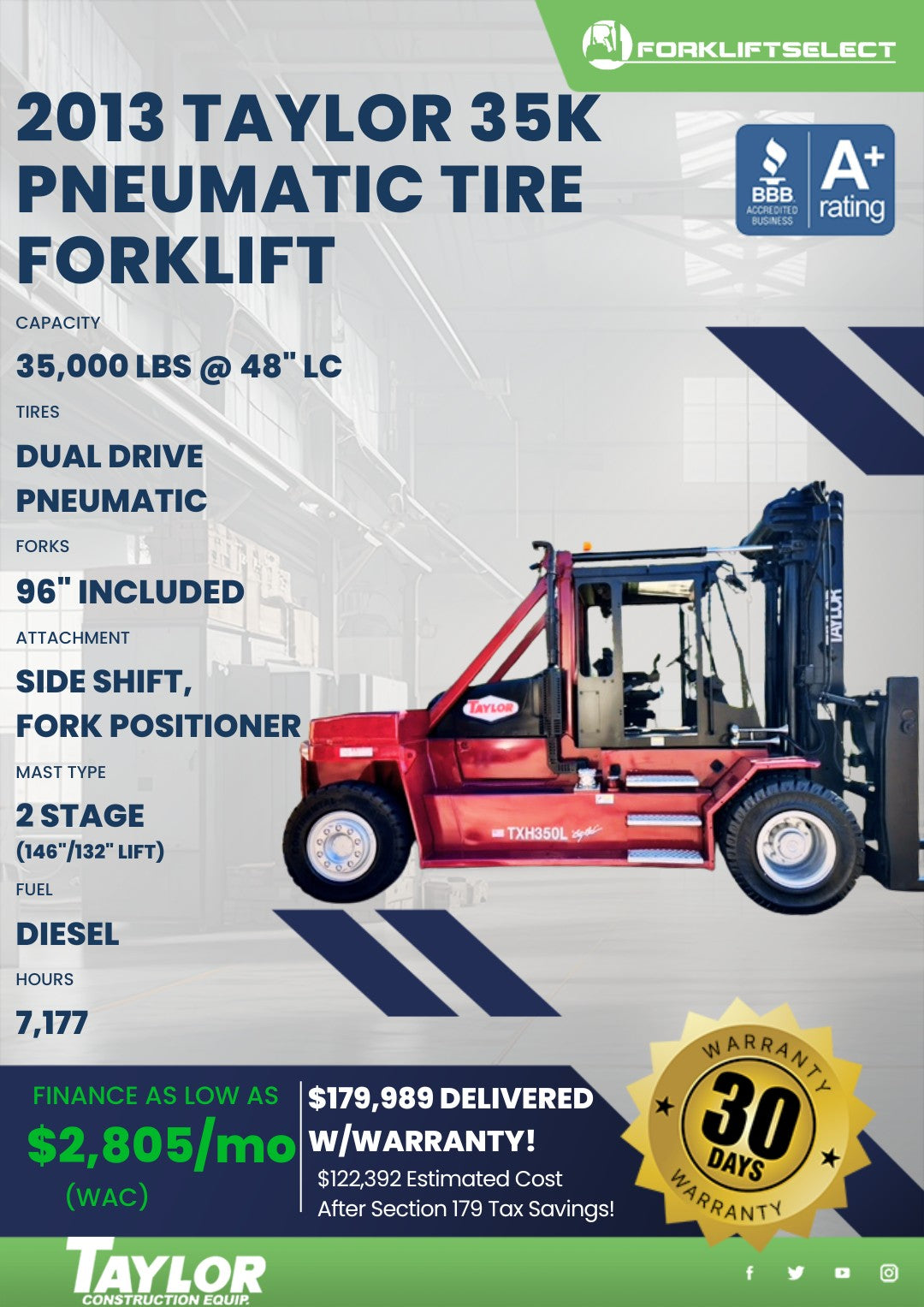 2013.0 Taylor 35K Pneumatic Tire Fo...