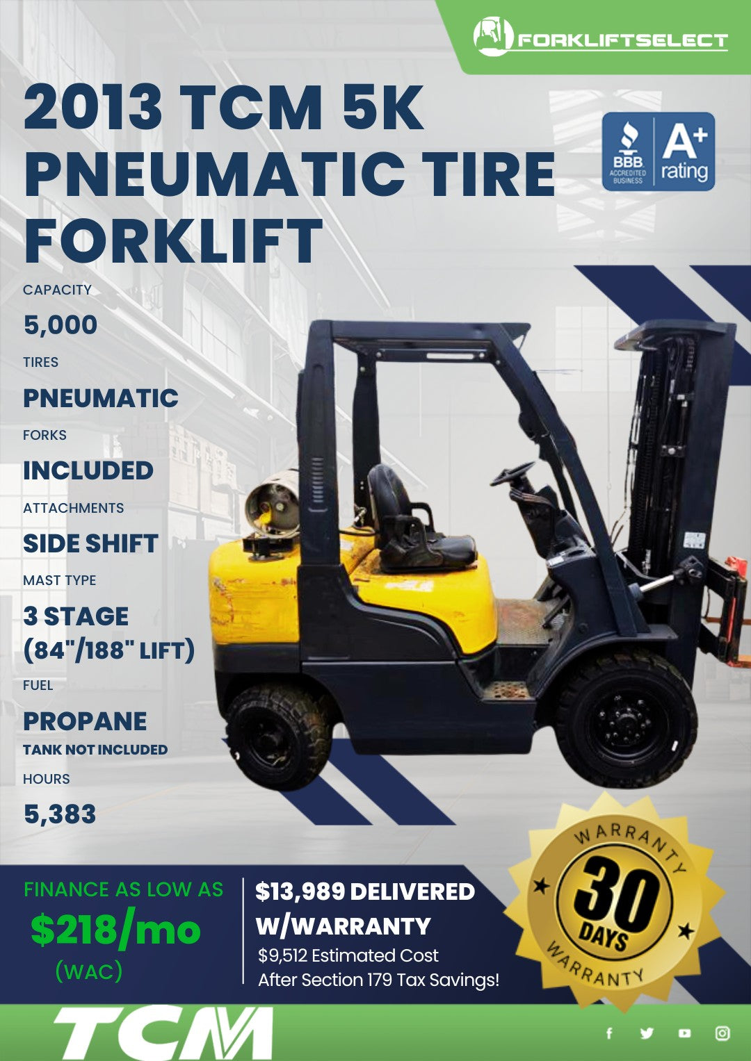 2013.0 TCM 5K Pneumatic Tire Forkli...