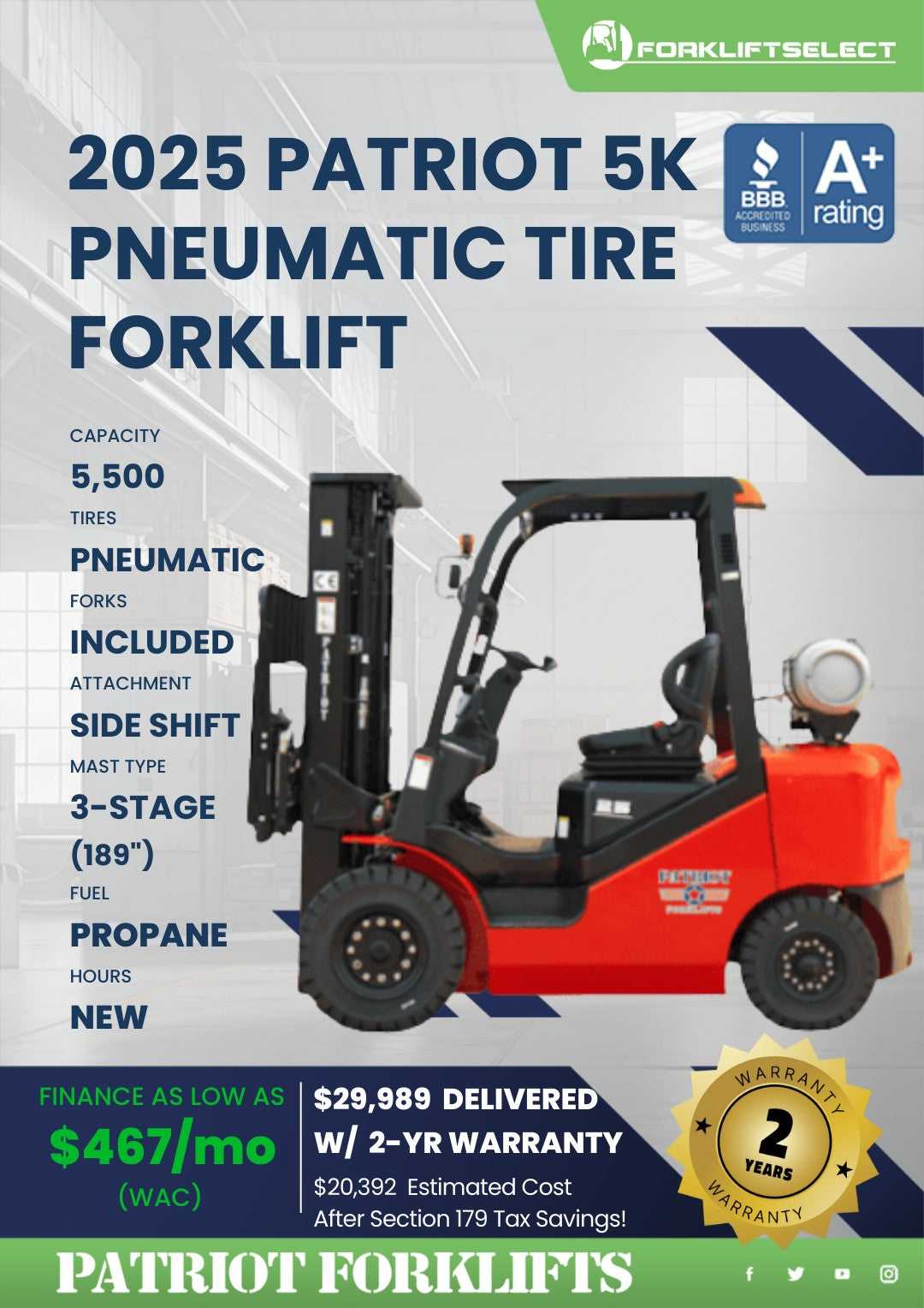2025 Patriot 5.5K Pneumatic Tire Fo...