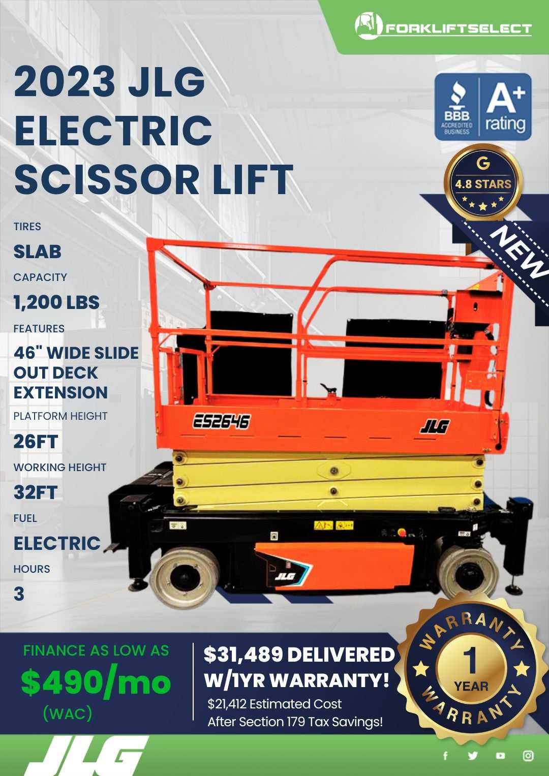 2023 JLG 1.2K Cushion Tire Forklift