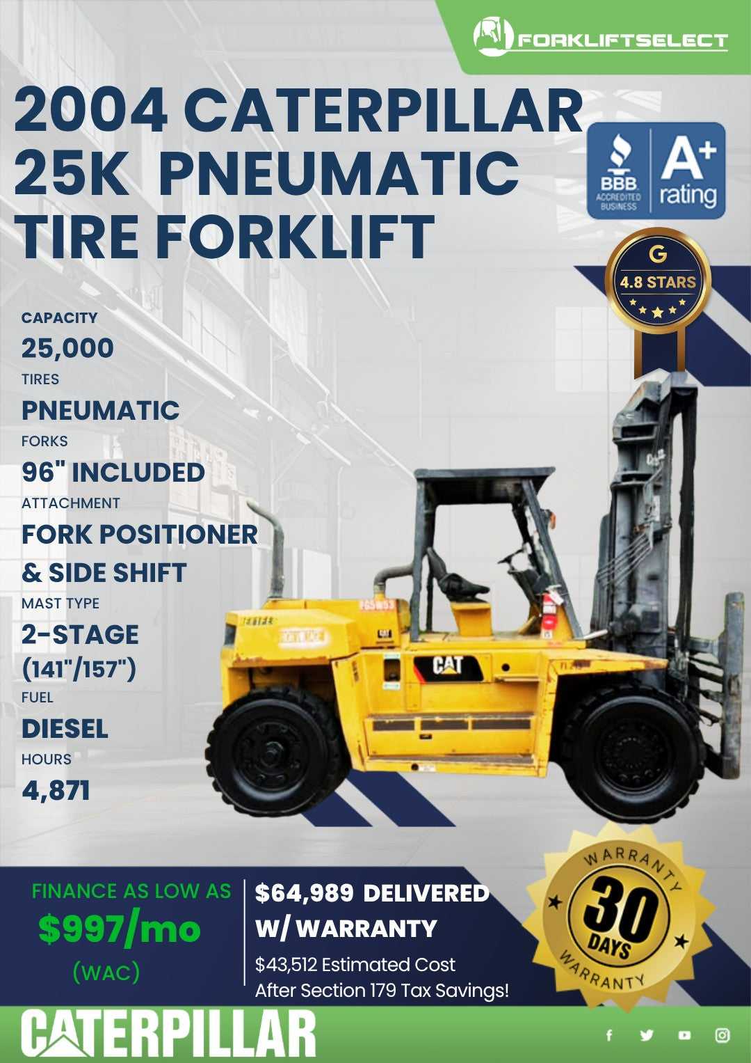 2004 Caterpillar 25K Pneumatic Tire...