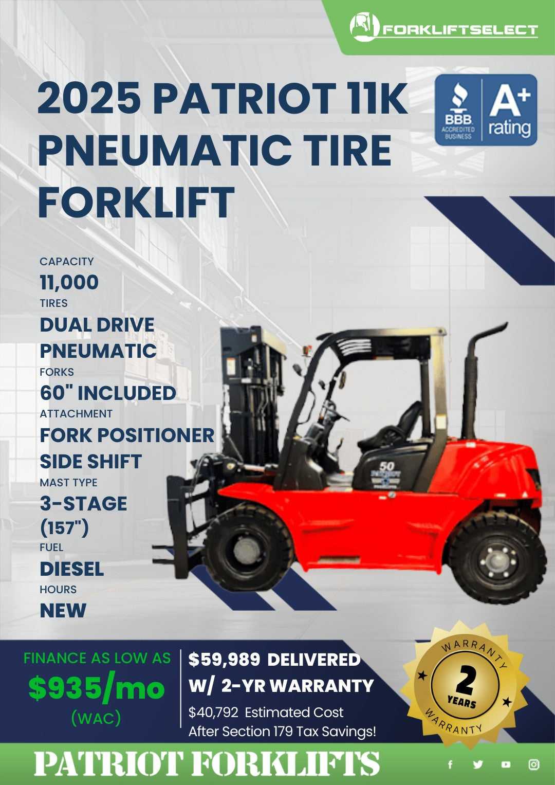 2025 Patriot 11K Pneumatic Tire For...