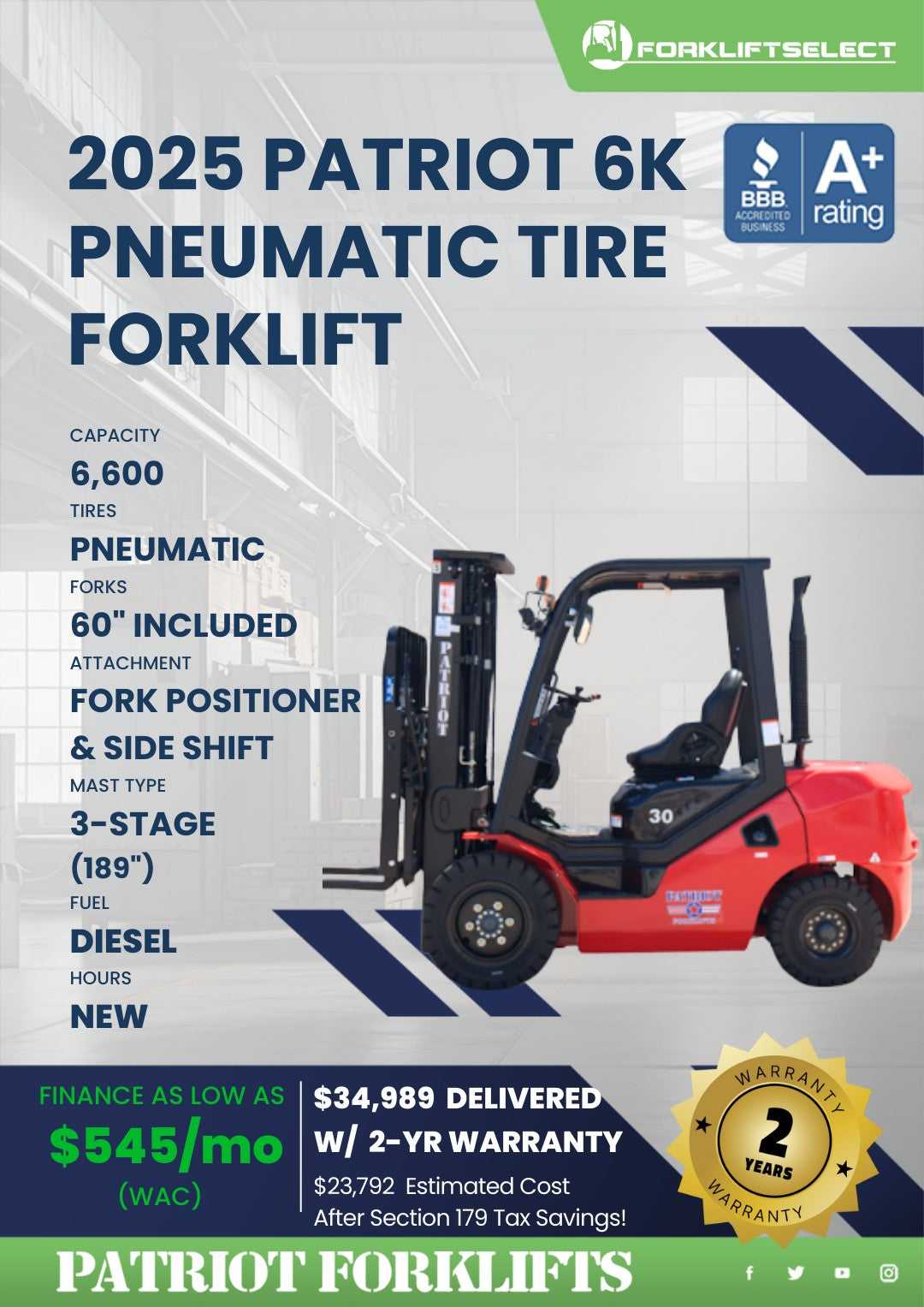 2025 Patriot 6.6K Pneumatic Tire Fo...