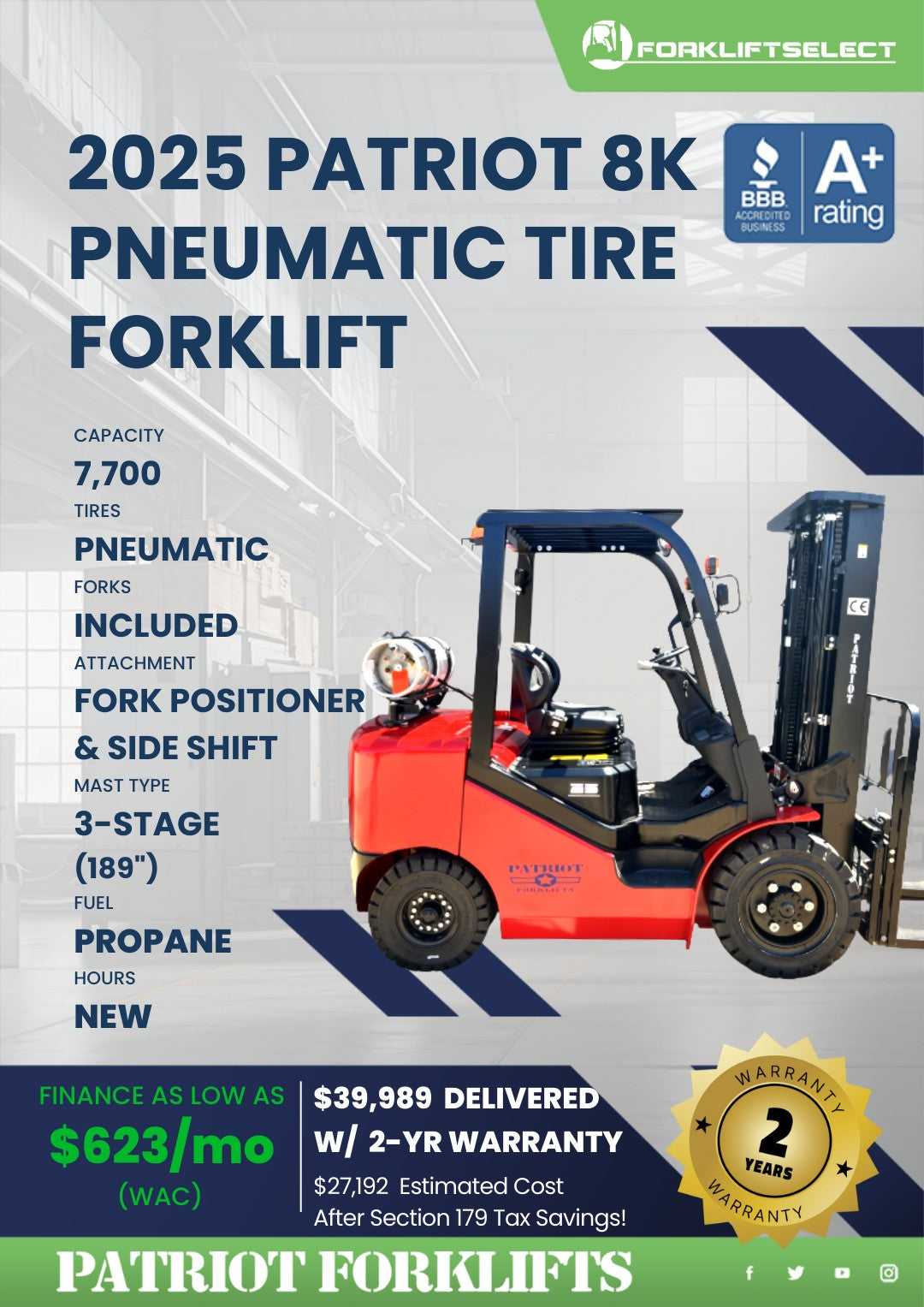2025 Patriot 7.7K Pneumatic Tire Fo...