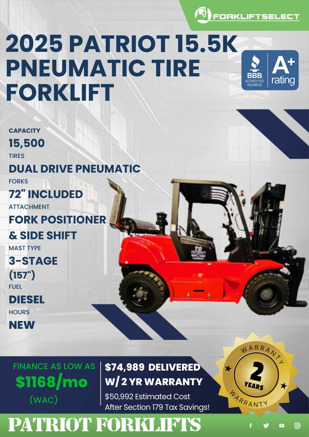 2025 Patriot 15.5K Pneumatic Tire F...