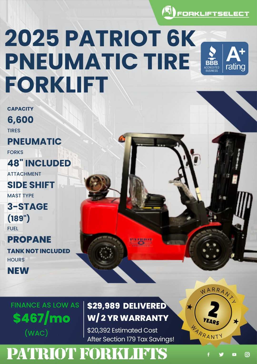 2025 Patriot 6.6K Pneumatic Tire Fo...