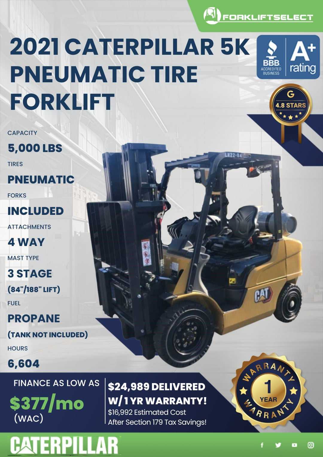 2021 Caterpillar 5K Pneumatic Tire ...