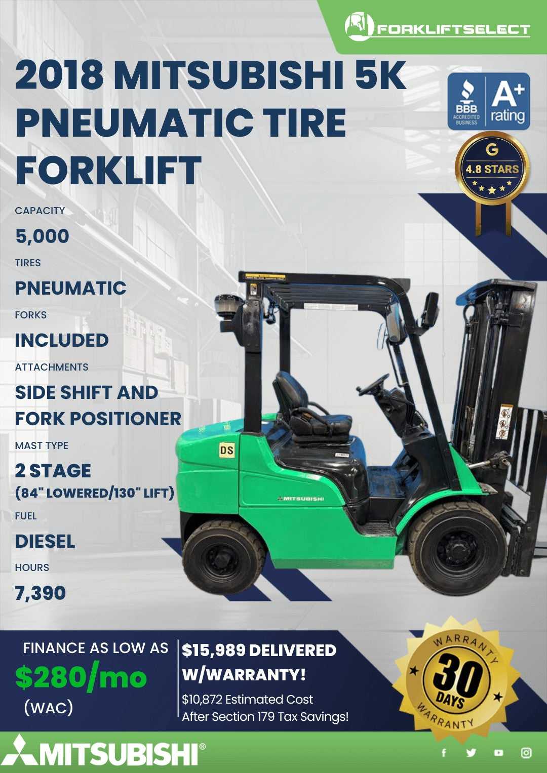 2018 Mitsubishi 5K Pneumatic Tire F...