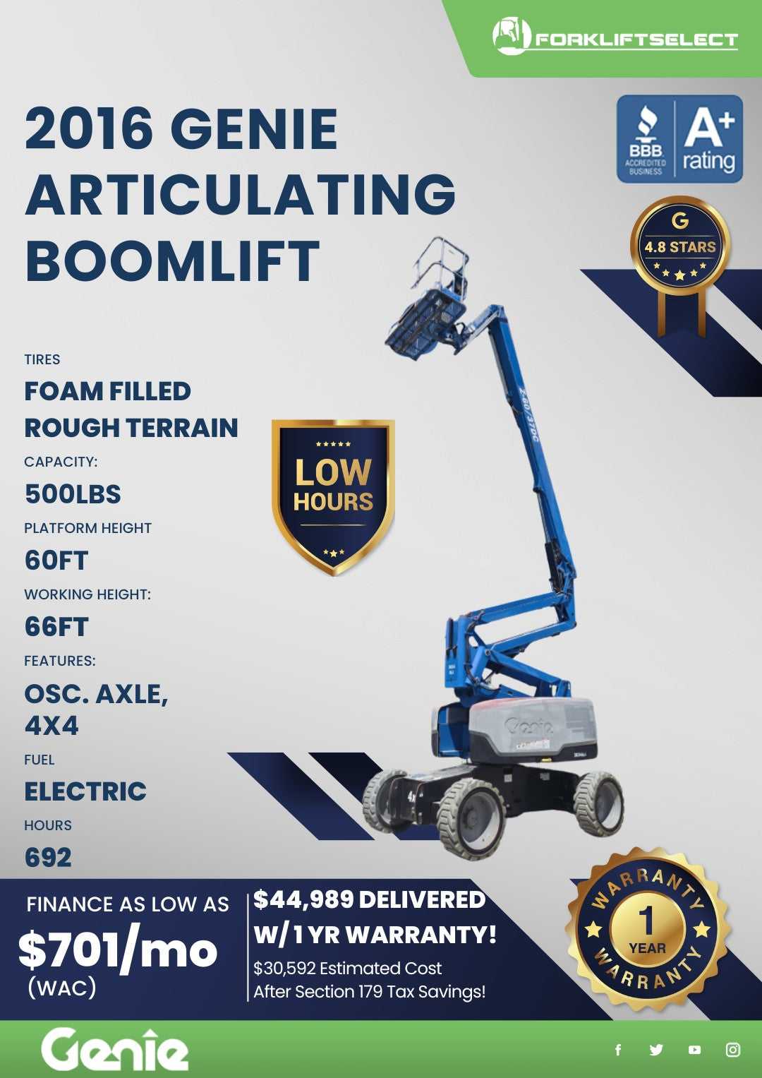 2016 Genie 0.5K Pneumatic Tire Arti...