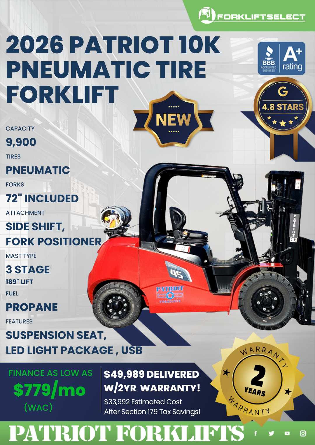 2026 Patriot 9.9K Pneumatic Tire Fo...