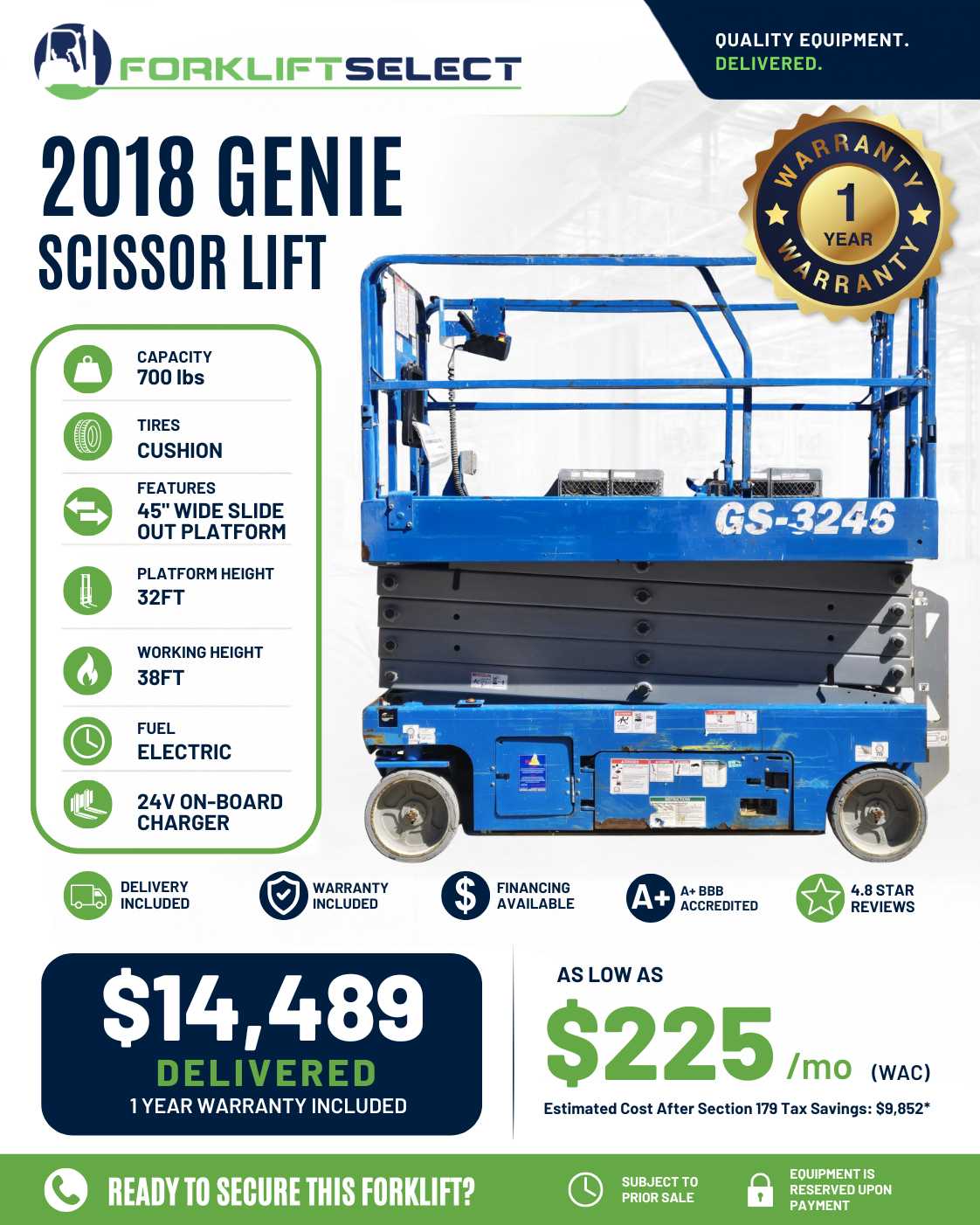 2018 Genie 0.7K Cushion Tire Scisso...
