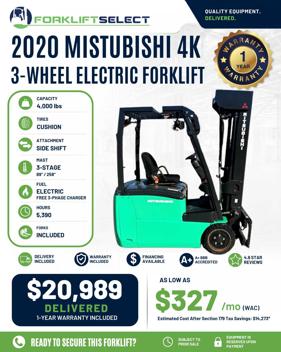 2020 Mitsubishi 4K Cushion Tire For...