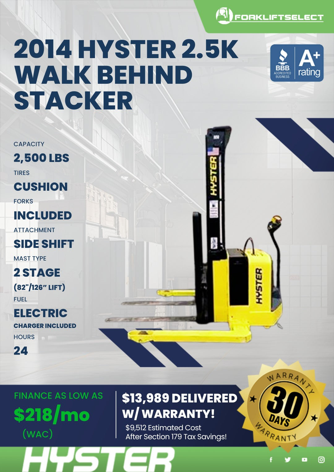 2014.0 Hyster 2.5K Cushion Tire For...