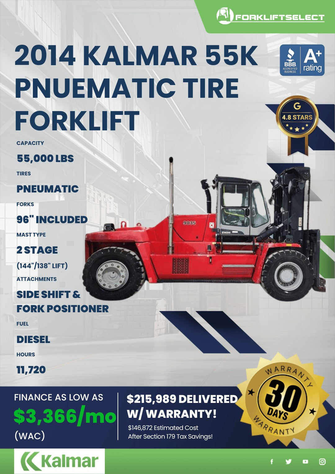 2014.0 Kalmar 55K Pneumatic Tire Fo...