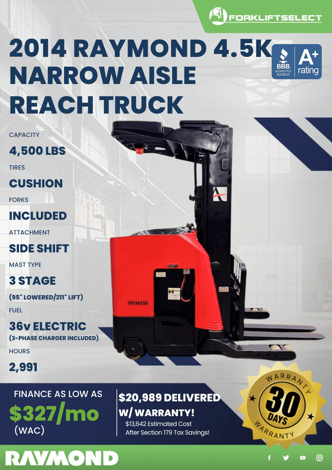2014 Raymond 4.5K Cushion Tire Reac...