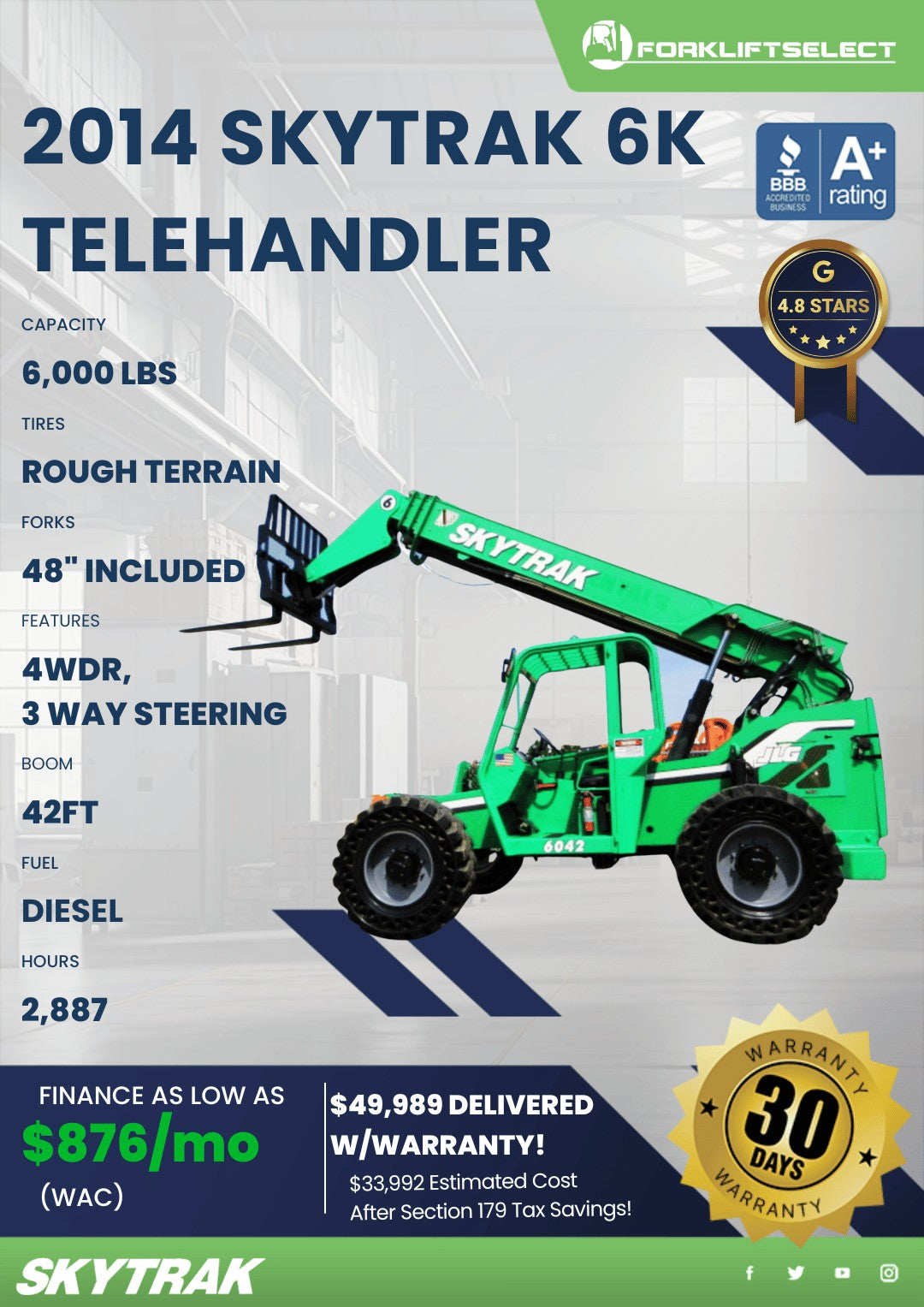 2014 SkyTrak 6K Telehandler