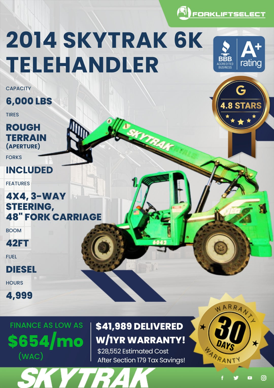 2014 SkyTrak 6K Rough Terrain Teleh...