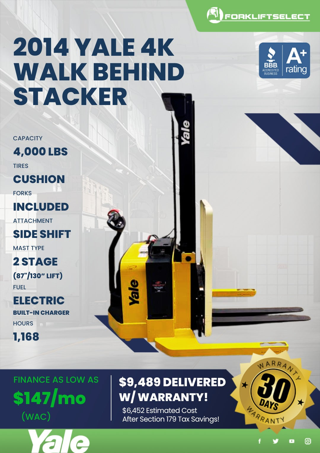 2014.0 Yale 4K Cushion Tire Walk Be...