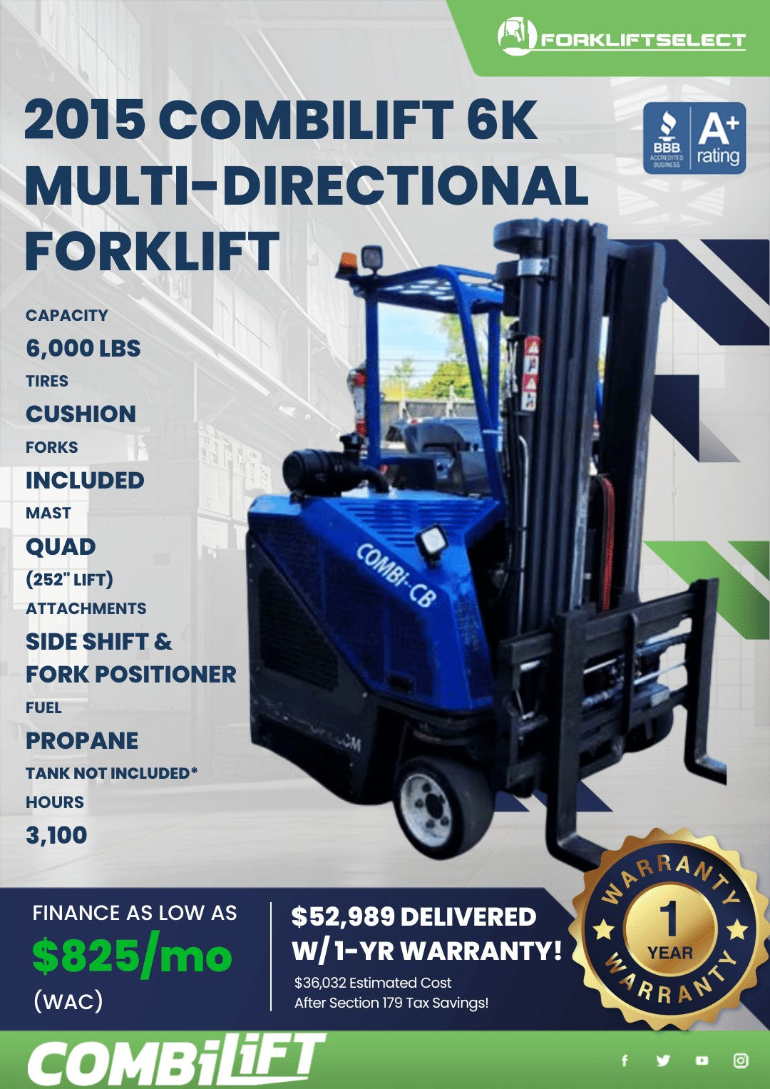 2015.0 Combilift 6K Cushion Tire Mu...