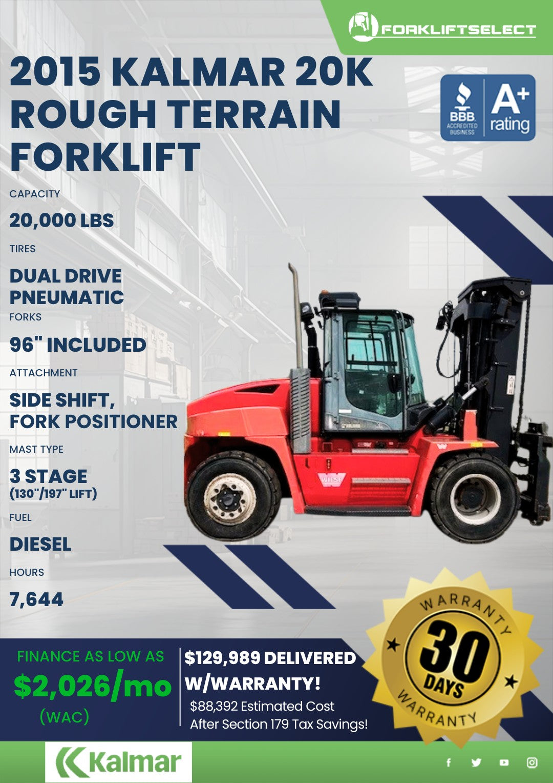 2015.0 Kalmar 20K Pneumatic Tire Ro...