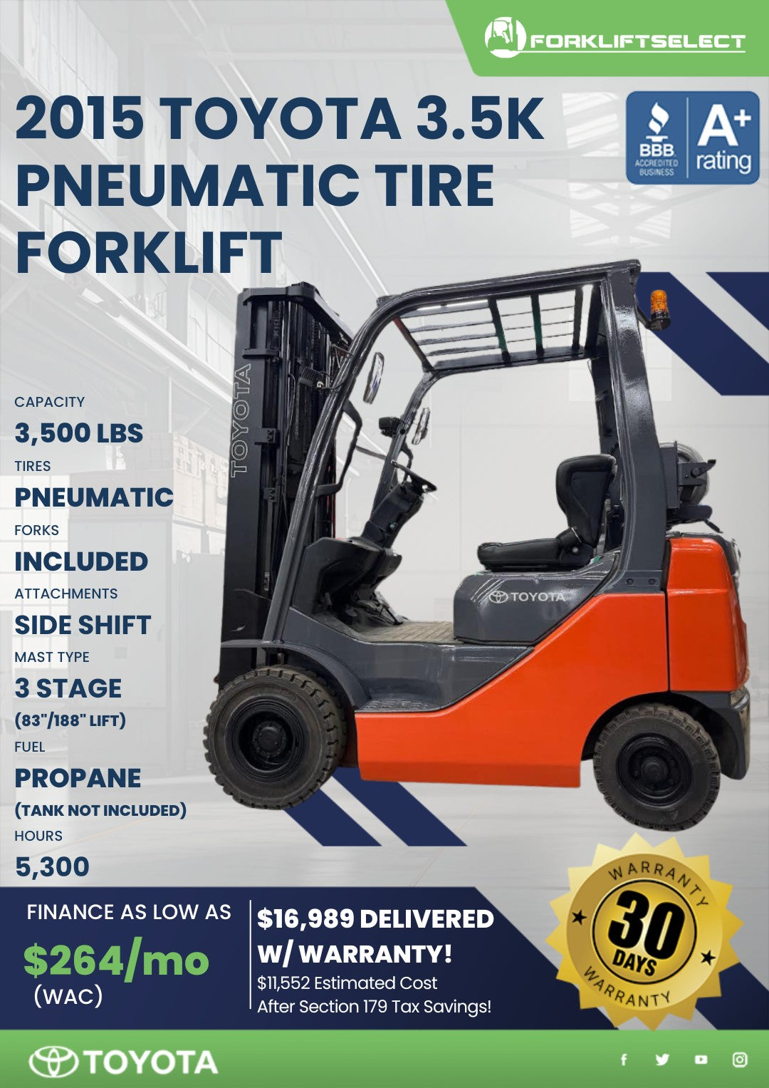 2015.0 Toyota 3.5K Pneumatic Tire F...