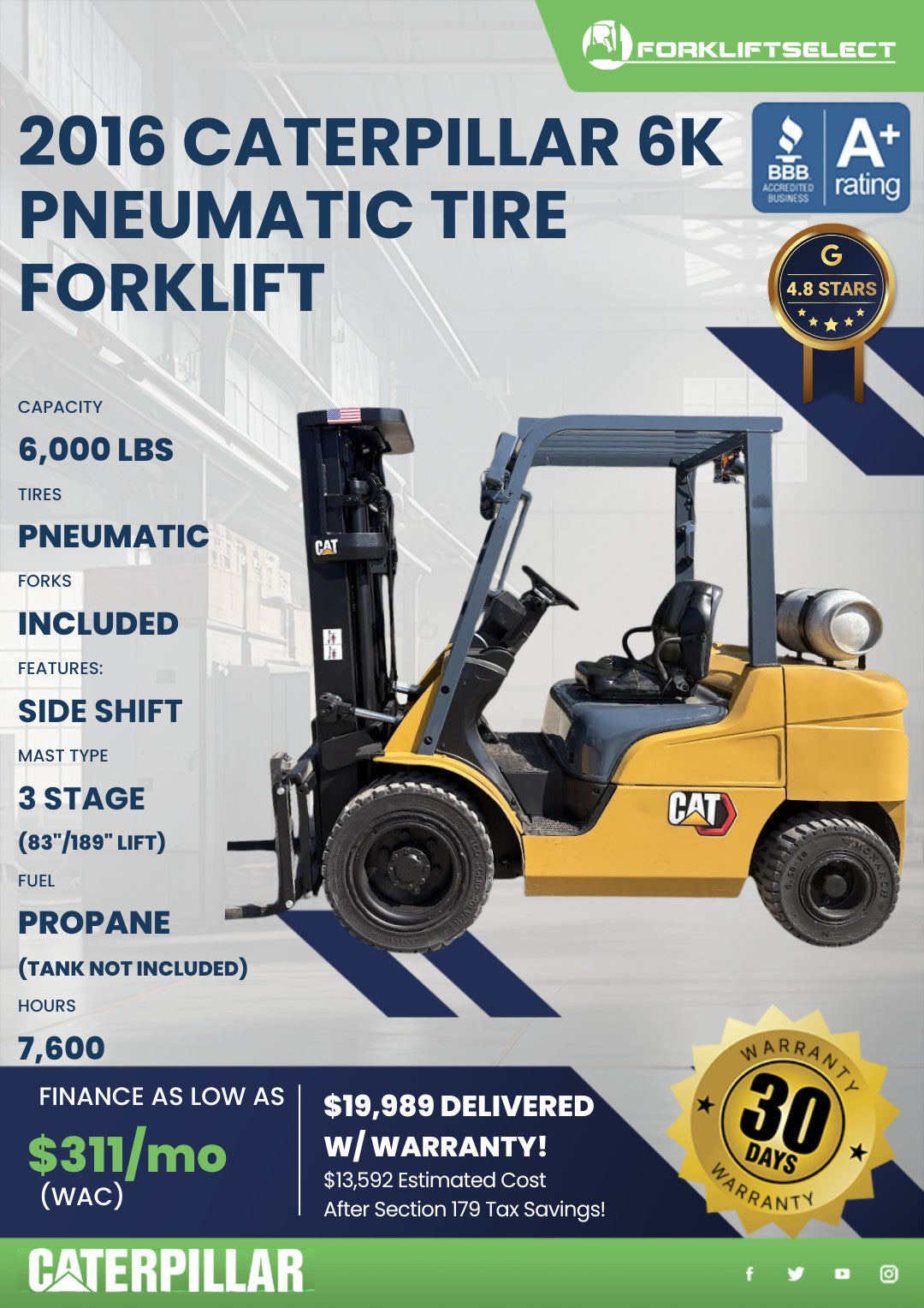 2016 Caterpillar 6K Pneumatic Tire ...
