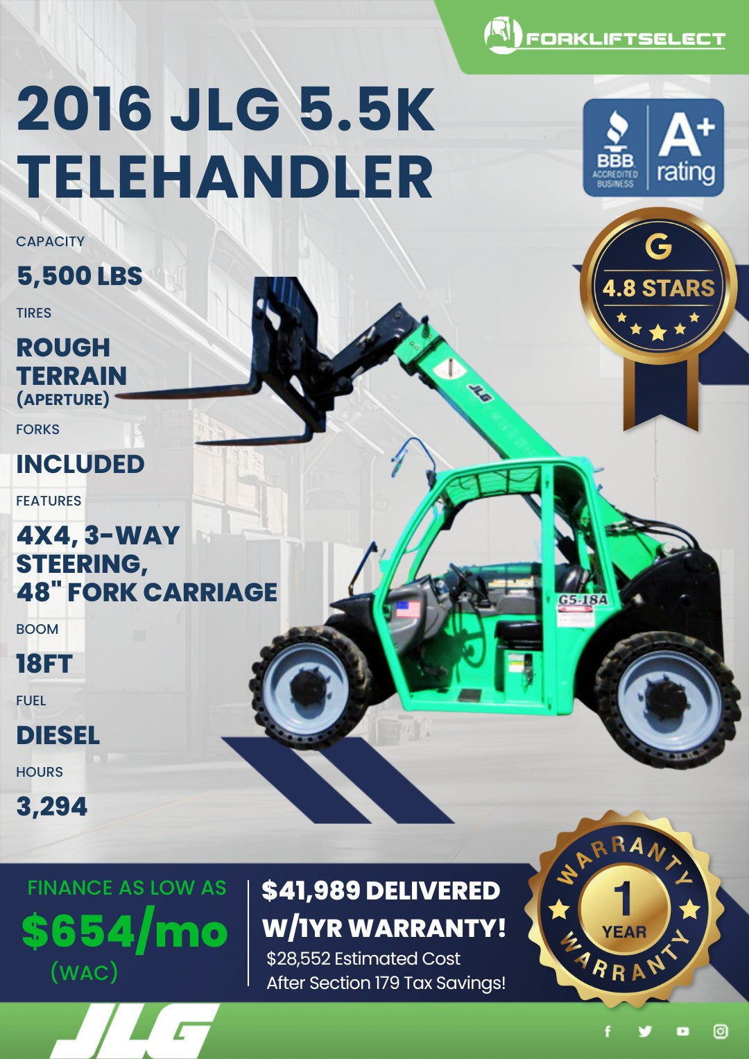 2016.0 JLG 6K Rough Terrain Telehandler