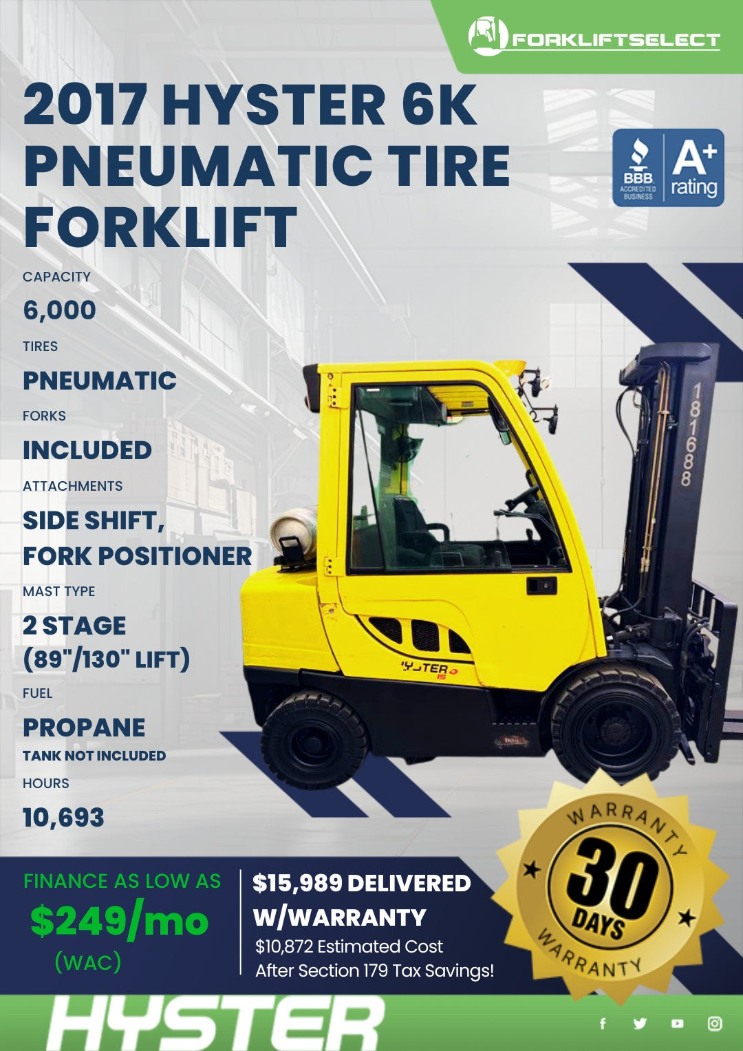 2017.0 Hyster 6K Pneumatic Tire For...
