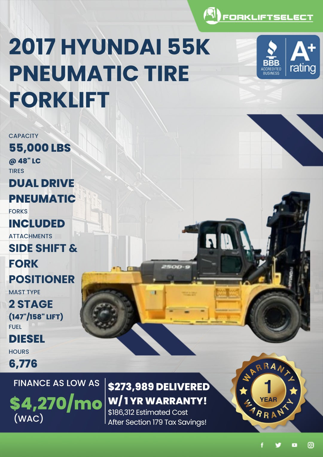 2017.0 Hyundai 55K Pneumatic Tire F...