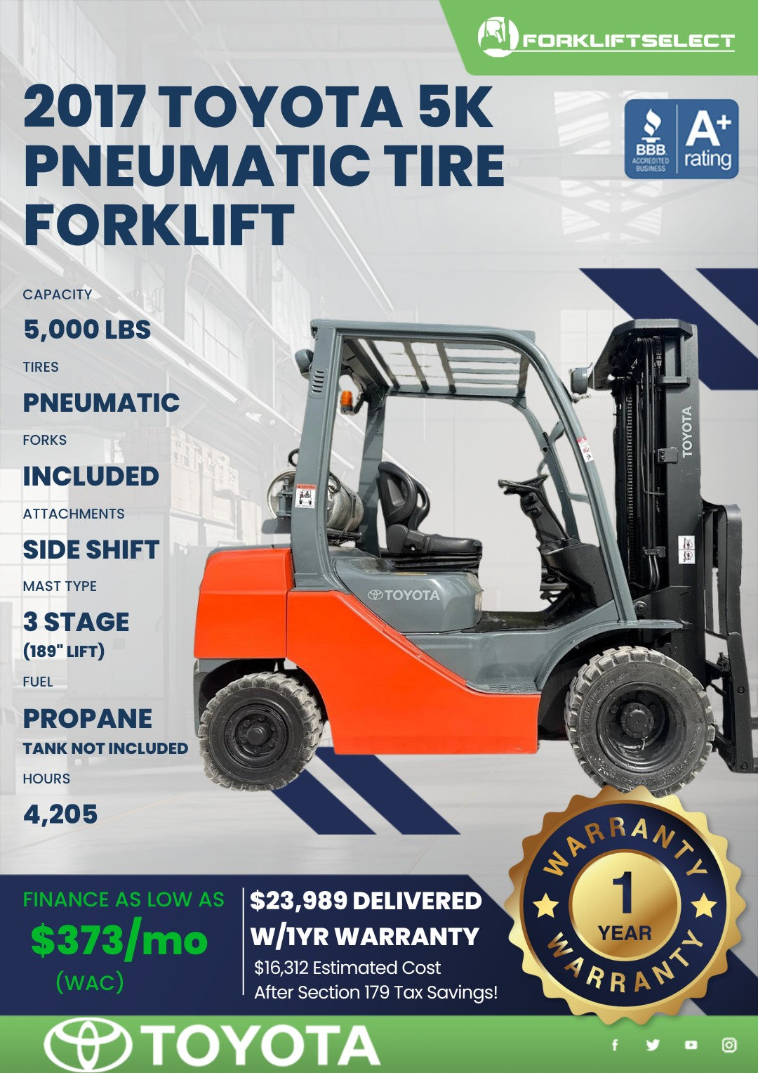 2017.0 Toyota 5K Pneumatic Tire For...
