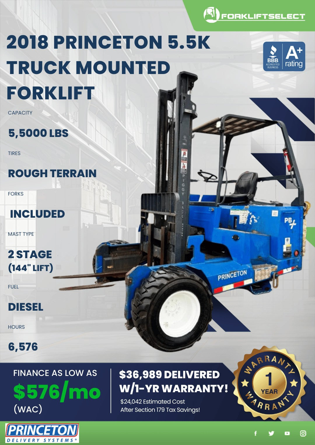 2018 Princeton 6K Rough Terrain Tru...